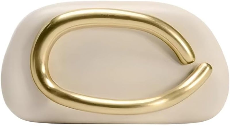 CUXVA Acrylic Clutch Purse for Women Classic Round Acrylic Evening Handbag Vintage Metal Handlebars Bag for Wedding Party Prom - Image 1